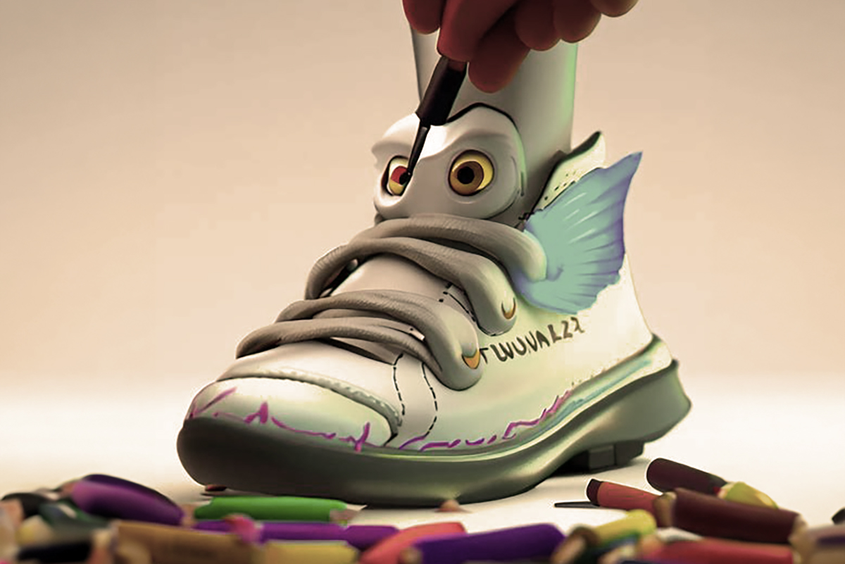 Immagine di una scarpa disegnata creata con AI
